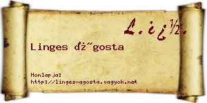 Linges Ágosta névjegykártya